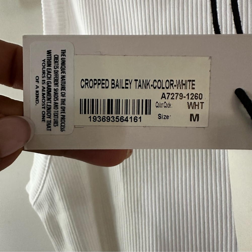 AGOLDE BAILEY CROPPED TANK RACER BACKRIBBED, COOL GIRL, MINIMALIST SZ MEDIUM - Picture 10 of 10